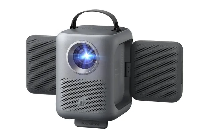 Anker's new projector has speakers that fold out like robot arms and honestly it rules