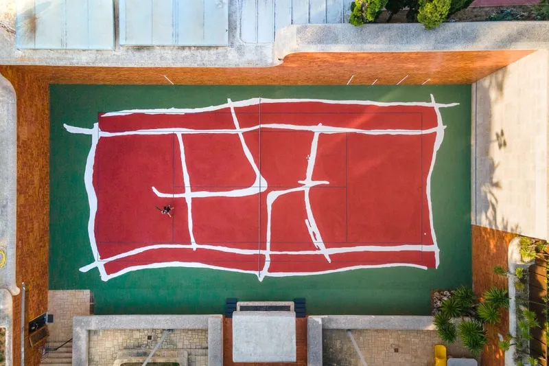 Someone turned a tennis court into a paintable artwork and the winner gets to redecorate it