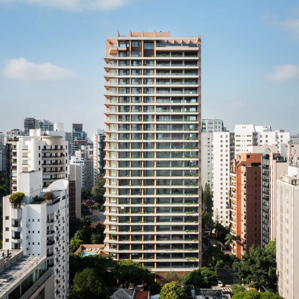 This São Paulo skyscraper is basically a 22-floor argument for wood being the coolest building material alive