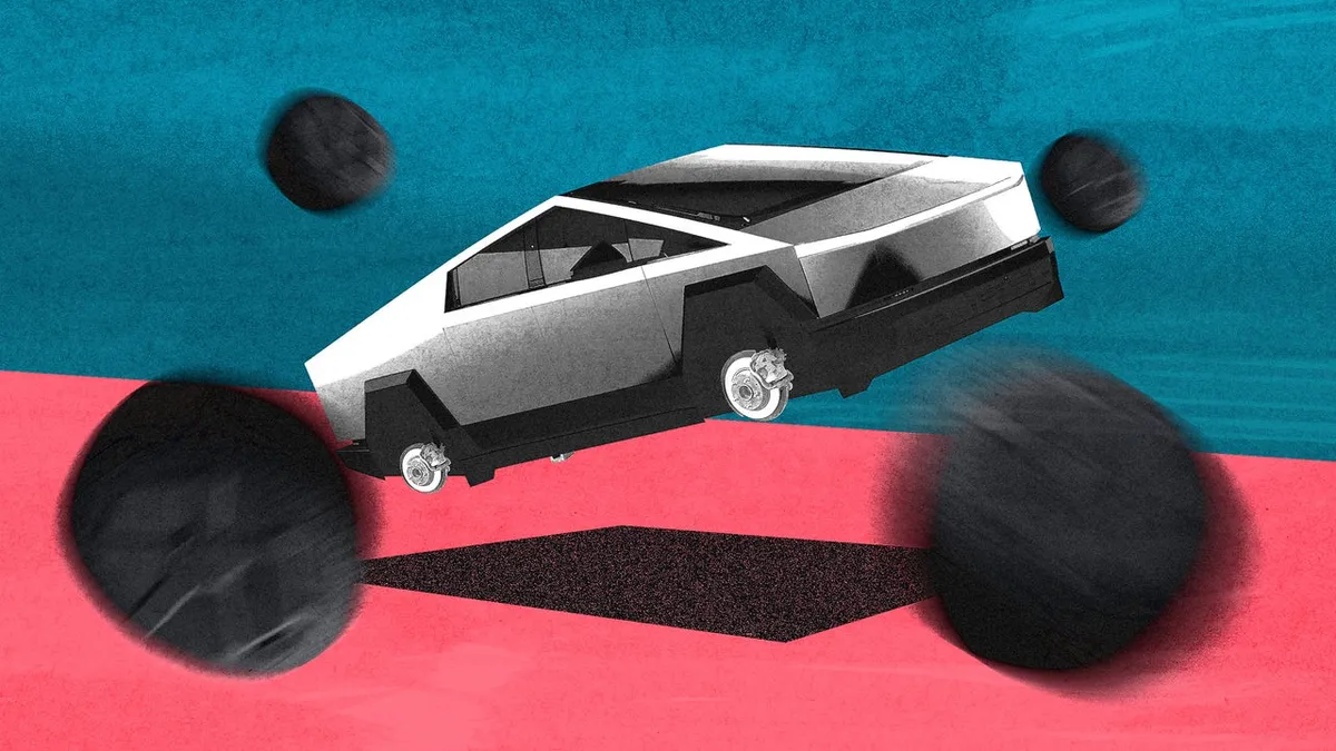 Tesla's Cybertruck is literally losing its wheels, and no this is not a metaphor