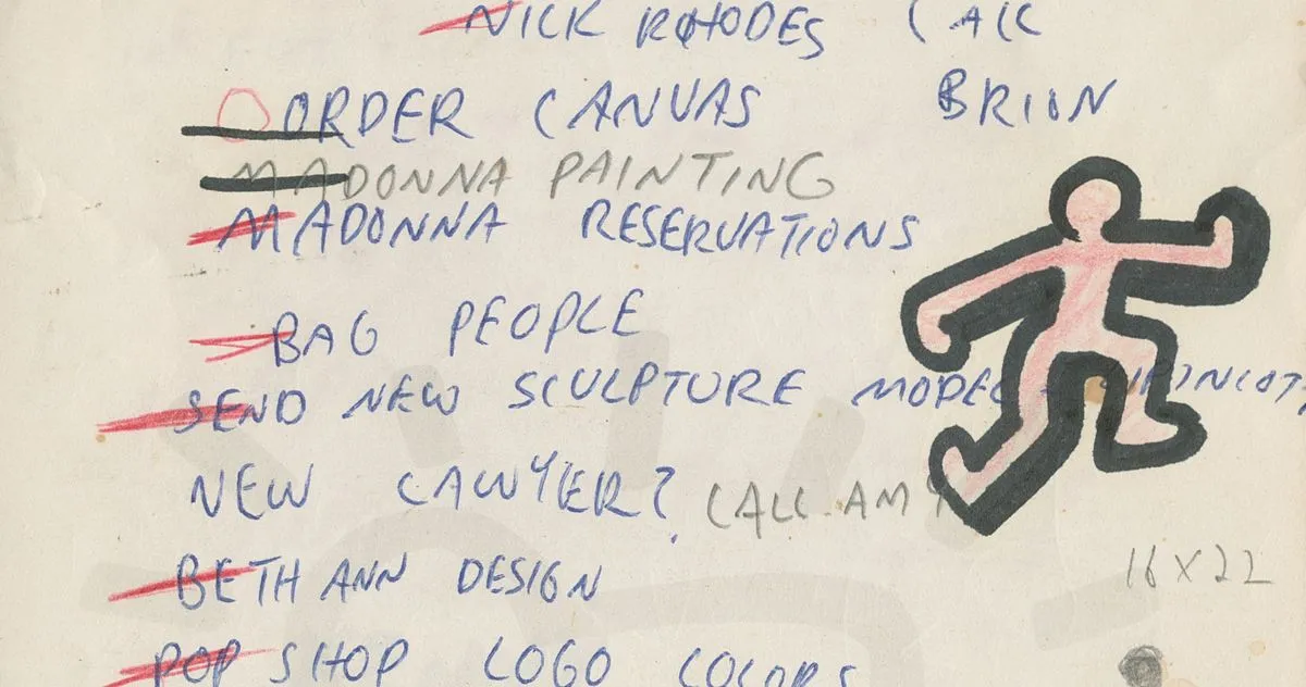 Keith Haring's to-do lists are a surprisingly intimate window into a creative genius