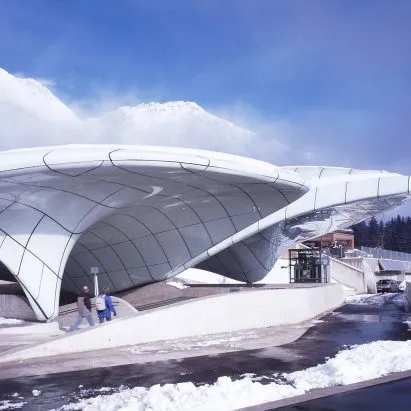 Zaha Hadid built four funicular stations in the Alps and made them look like frozen alien pods