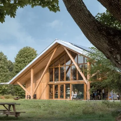 This gorgeous timber farm stand near Boston is basically a barn doing a philosophy degree