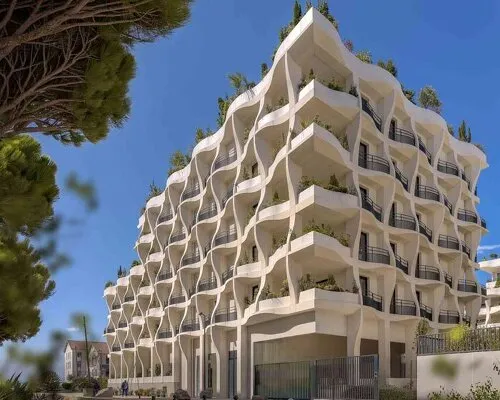 These apartments look like giant seashells and honestly, why don't they all