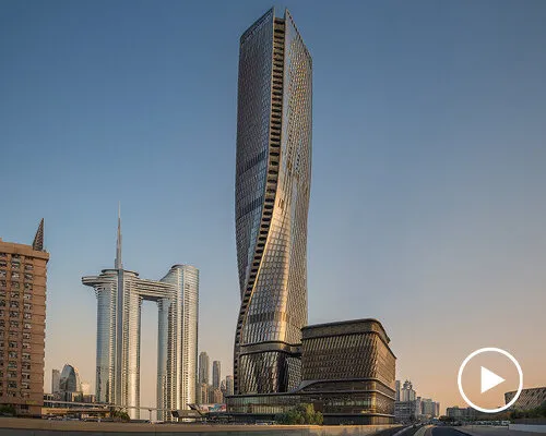 Dubai's new wasl tower twists into the skyline with a bold sculptural form